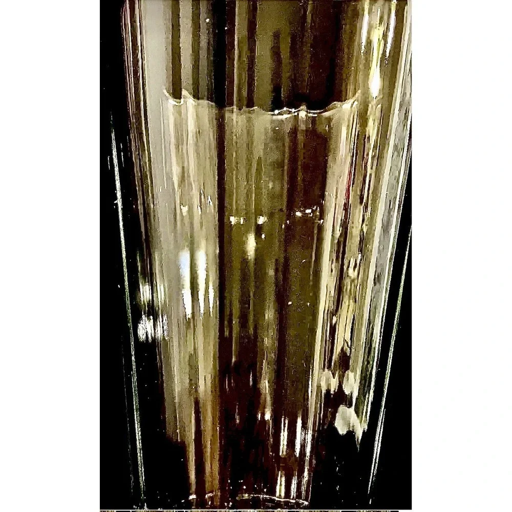 Vtg Anchor Hocking Clear Glass Ribbed Scalloped‎ Design Vase Excellent Video